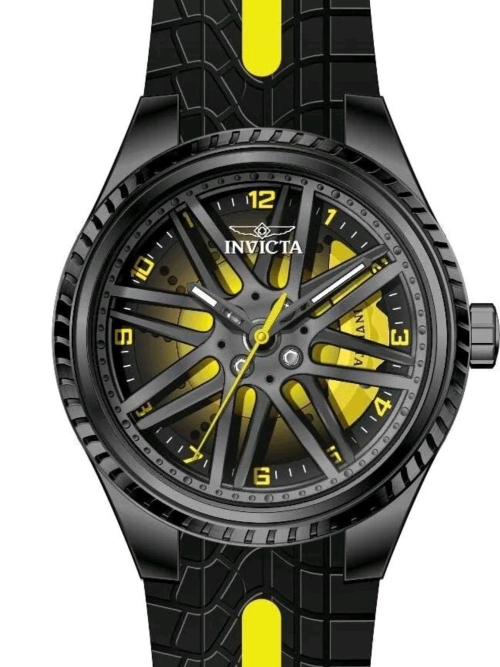 Invicta Black and Yellow Racing-Inspired Men's Watch